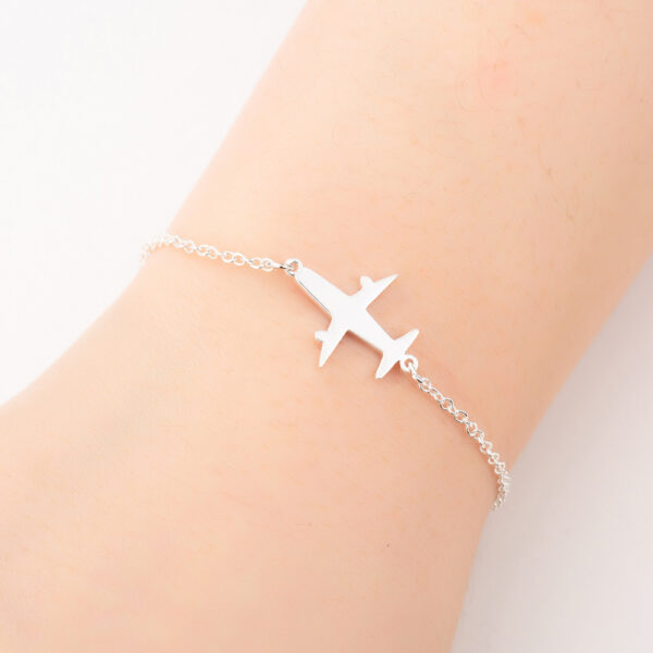 Stainless Steel Bracelets Simple Airplane Design Pendant Chains Fashion Charms Bracelet For Women Jewelry Party Gifts - Image 9