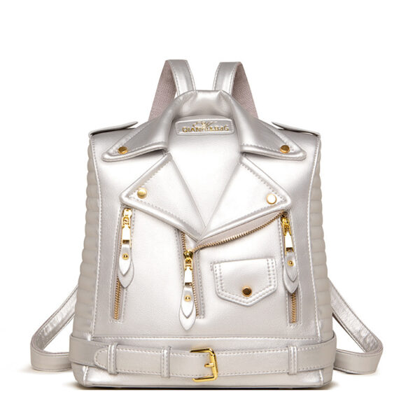 Soft Leather Textured Jacket Trendy Wild Clothes Backpack - Image 4