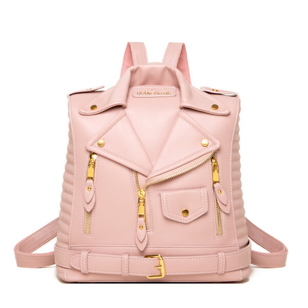 Soft Leather Textured Jacket Trendy Wild Clothes Backpack - Image 6