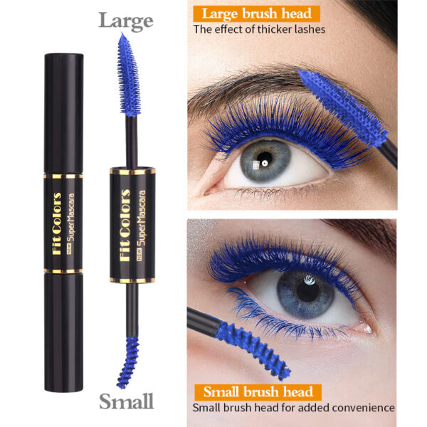 Double-headed Color Mascara Thick Curl More Than Waterproof Not Smudge White Eyebrow Dyeing - Image 2