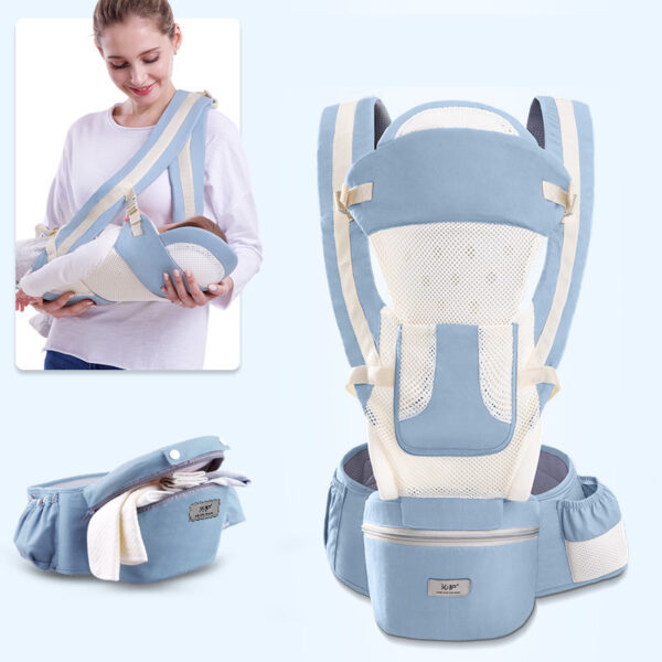 Ergonomic Baby Carrier Infant Baby Hipseat Carrier 3 In 1 Front Facing Ergonomic Kangaroo Baby Wrap Sling - Image 10