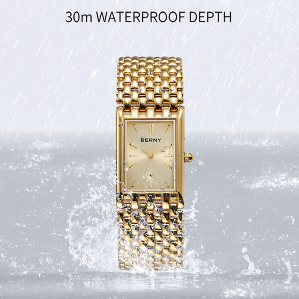 Ultra-thin Gold Quartz Watch Rectangular Men's Watch - Image 8