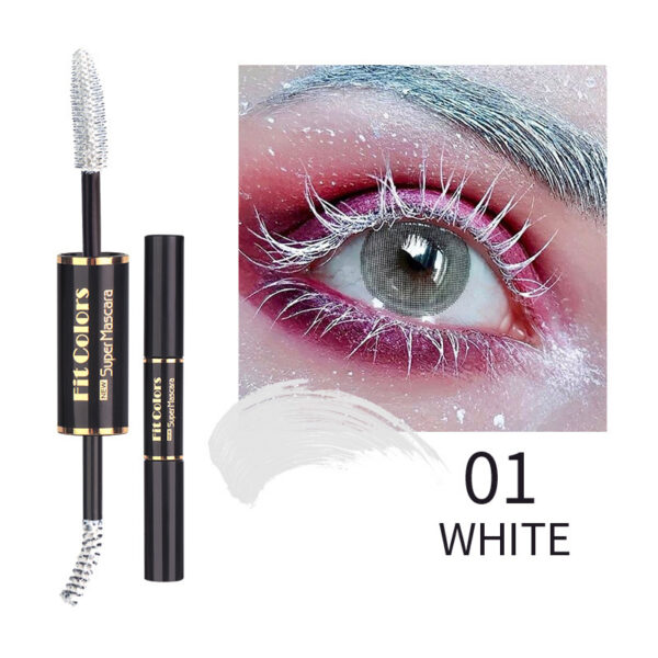 Double-headed Color Mascara Thick Curl More Than Waterproof Not Smudge White Eyebrow Dyeing - Image 7