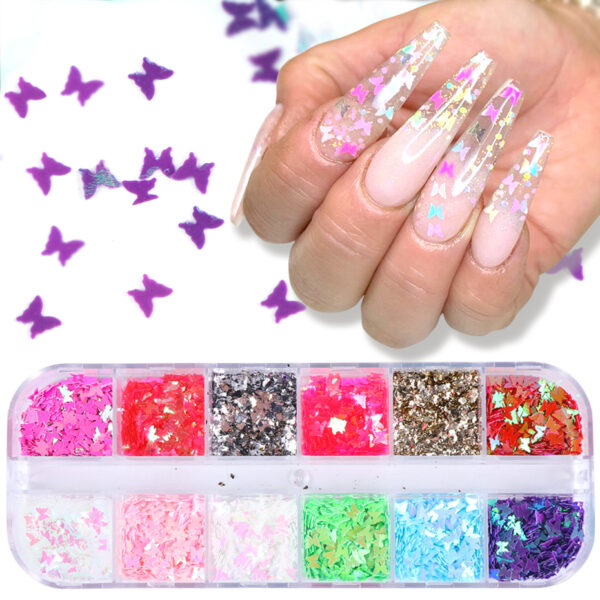 Symphony butterfly sequin nail decoration - Image 7