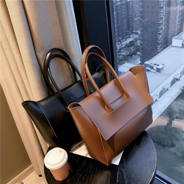 Fashion Women Shoulder Bags Large Capacity Handbags Simple Retro Tote Bags Solid Color Famous Brand High Quality Bags - Image 8