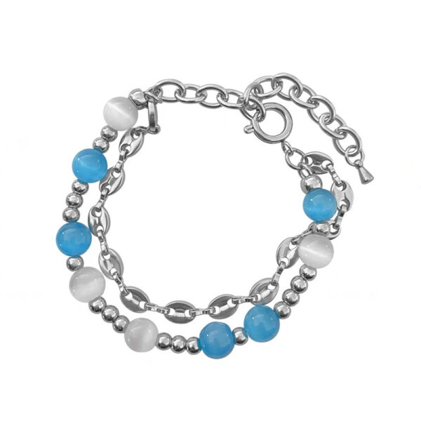 Women's Titanium Steel Stitching Opal Bracelet - Image 3