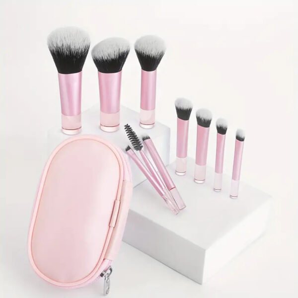 8 Long Tube Makeup Brushes Suit Multicolor - Image 4