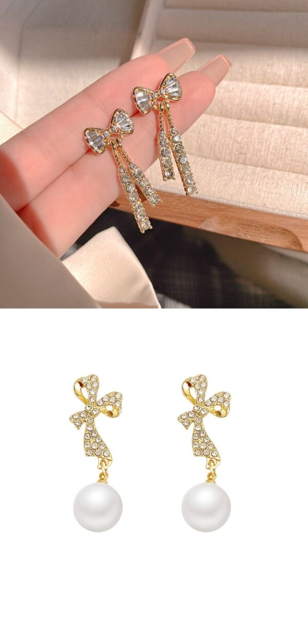 INS Butterfly Earrings With Rhinestones Fashion Temperament Jewelry - Image 3