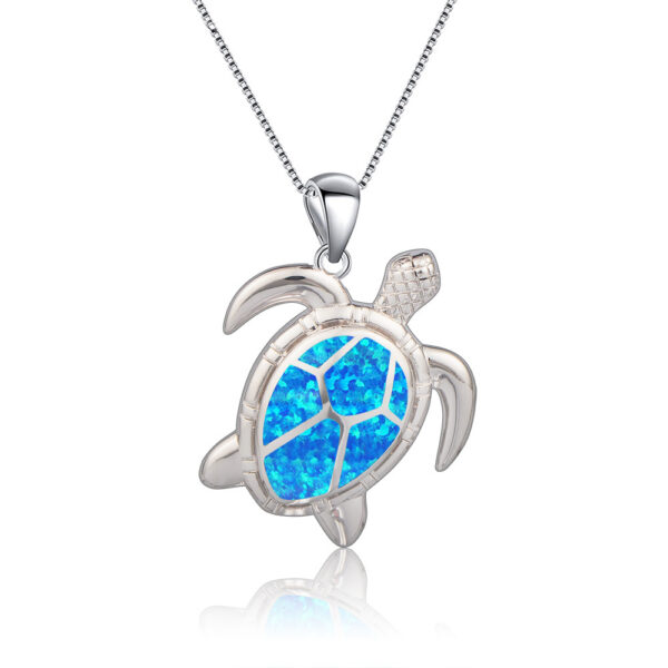 Opal Turtle Necklace Turtle Pendant Clavicle Chain - Image 2