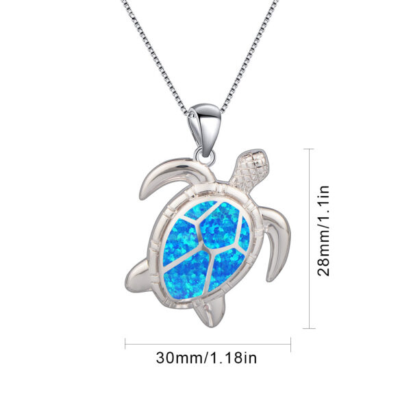 Opal Turtle Necklace Turtle Pendant Clavicle Chain - Image 4