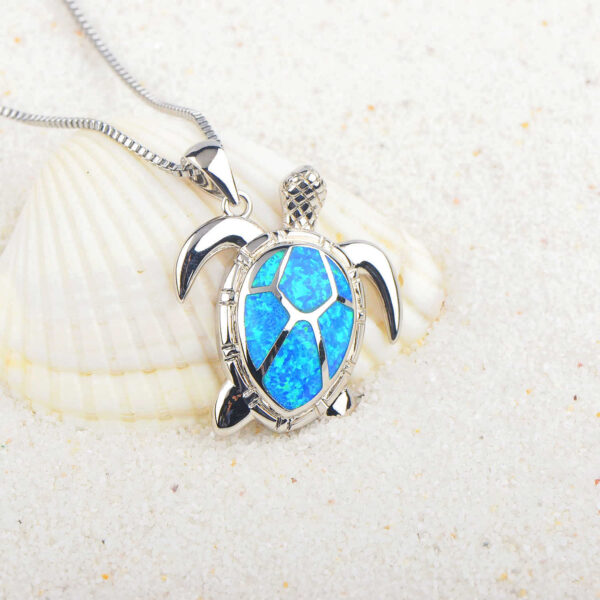 Opal Turtle Necklace Turtle Pendant Clavicle Chain - Image 3