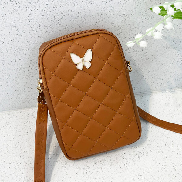 Embroidered Butterfly Rhombus Crossbody Bag - Image 5