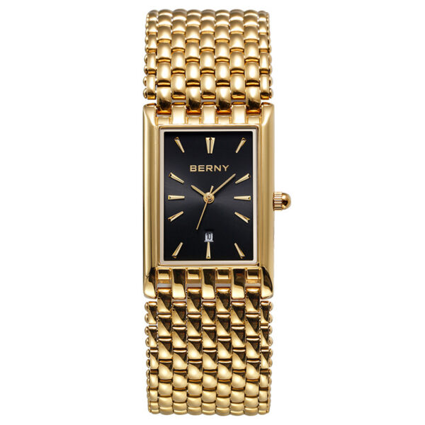 Ultra-thin Gold Quartz Watch Rectangular Men's Watch - Image 2