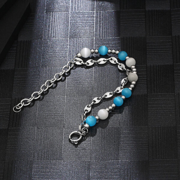 Women's Titanium Steel Stitching Opal Bracelet - Image 6