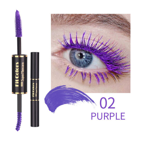 Double-headed Color Mascara Thick Curl More Than Waterproof Not Smudge White Eyebrow Dyeing - Image 8