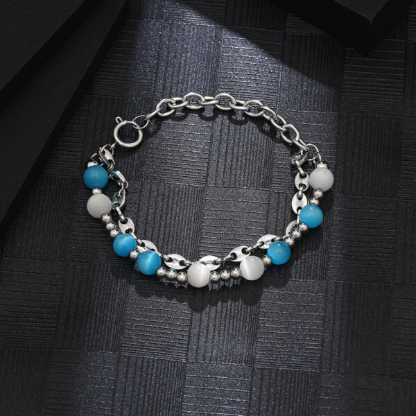 Women's Titanium Steel Stitching Opal Bracelet - Image 5