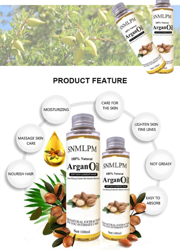 Natural Argan Hair Oil 100m Deep Moisturizing High Quality Factory Wholesale - Image 2