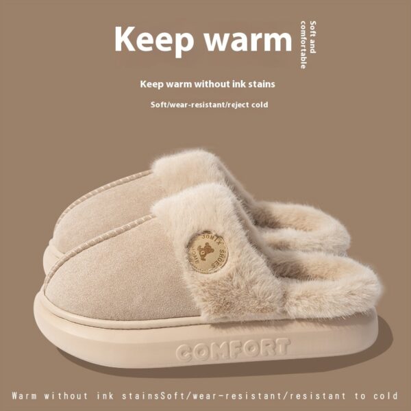 New Plush Slippers For Women Men Winter Warm Home Slipper Indoor Thick-soled Fleece Shoes - Image 5