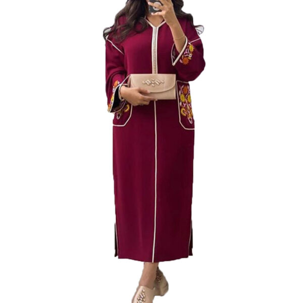 Muslim Dress Dubai Hijab Long Ladies Hooded Fashion Elegant Long Dress - Image 4