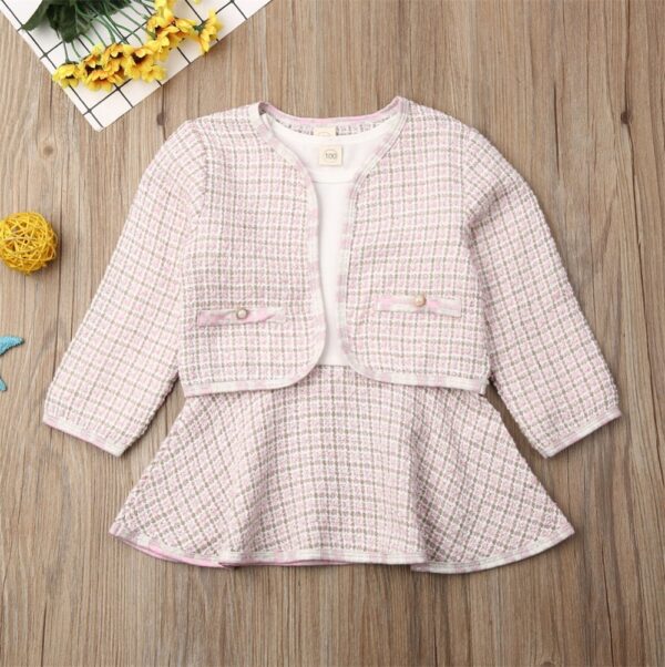 Long-sleeved Dresses Two-piece Children's Baby Small Incense Wind Suit - Image 2