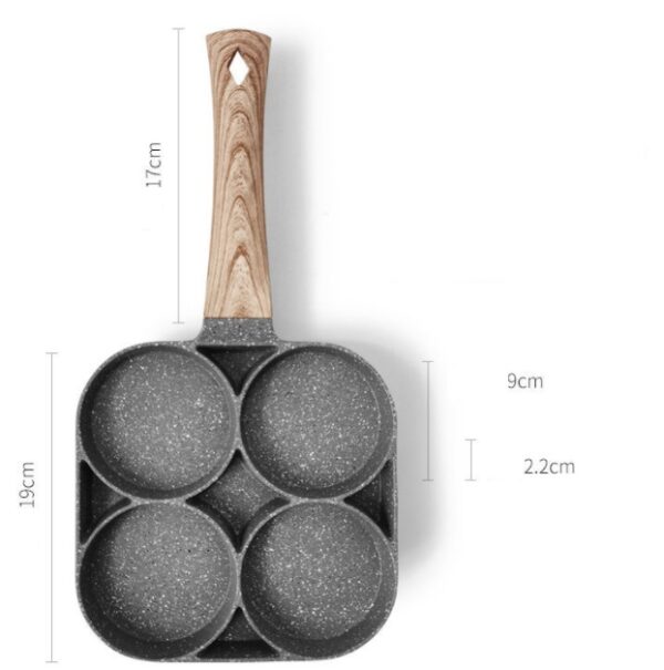 Multi Functional 4 Hole Frying Pan Non Stick Breakfast Burger Egg Pancake Maker Medical Stone Four Hole Omelet Pan - Image 8