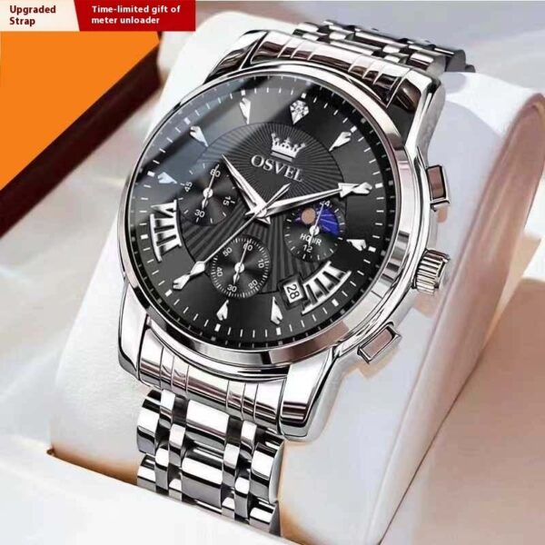 Men's Multi-functional Fashion Quartz Business Steel Belt Wrist Watch - Image 2