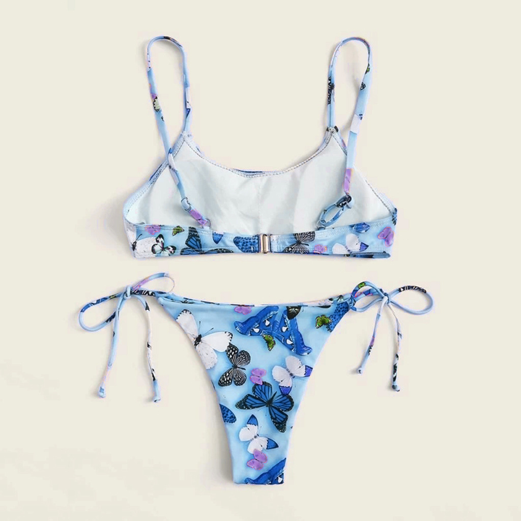 Summer Flowers Print Bikini Sexy Beach Swimming Suit Fashion Push Up Swimsuit Womens Clothing - Image 5