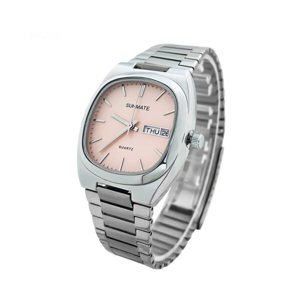 Fashion Simple Square White Shell Steel Belt Quartz Watch - Image 4