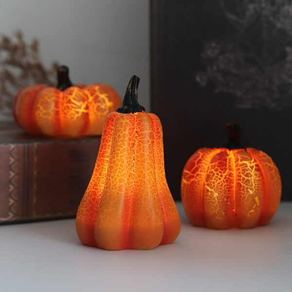 New Halloween Pumpkin Lantern Simulation Pumpkin LED Candle Lamp Resin Luminous Pumpkin - Image 10