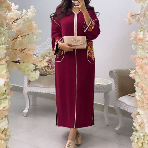 Muslim Dress Dubai Hijab Long Ladies Hooded Fashion Elegant Long Dress - Image 5