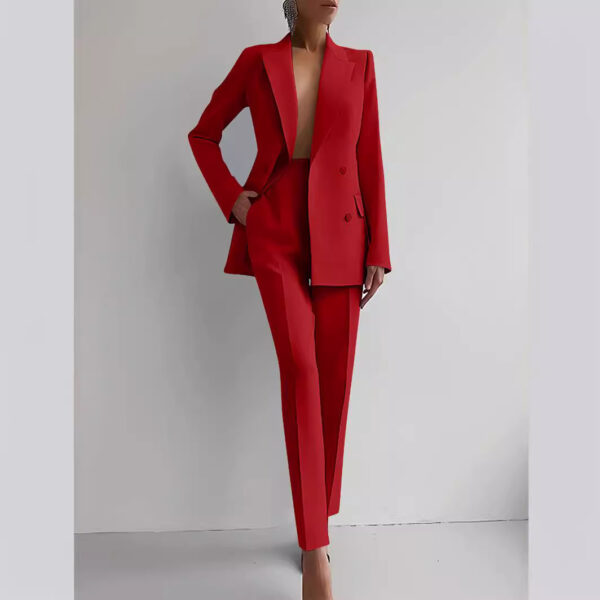 Casual Suits Fashion Long Sleeve Single-breasted Jacket Top And Slim Fit Trousers Women's Business Suits - Image 10