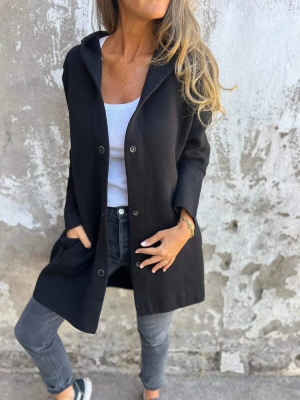 Casual Hooded Single-Breasted Cardigan Fashion Loose Solid Color Jacket Spring And Autumn Women's Clothing - Image 8